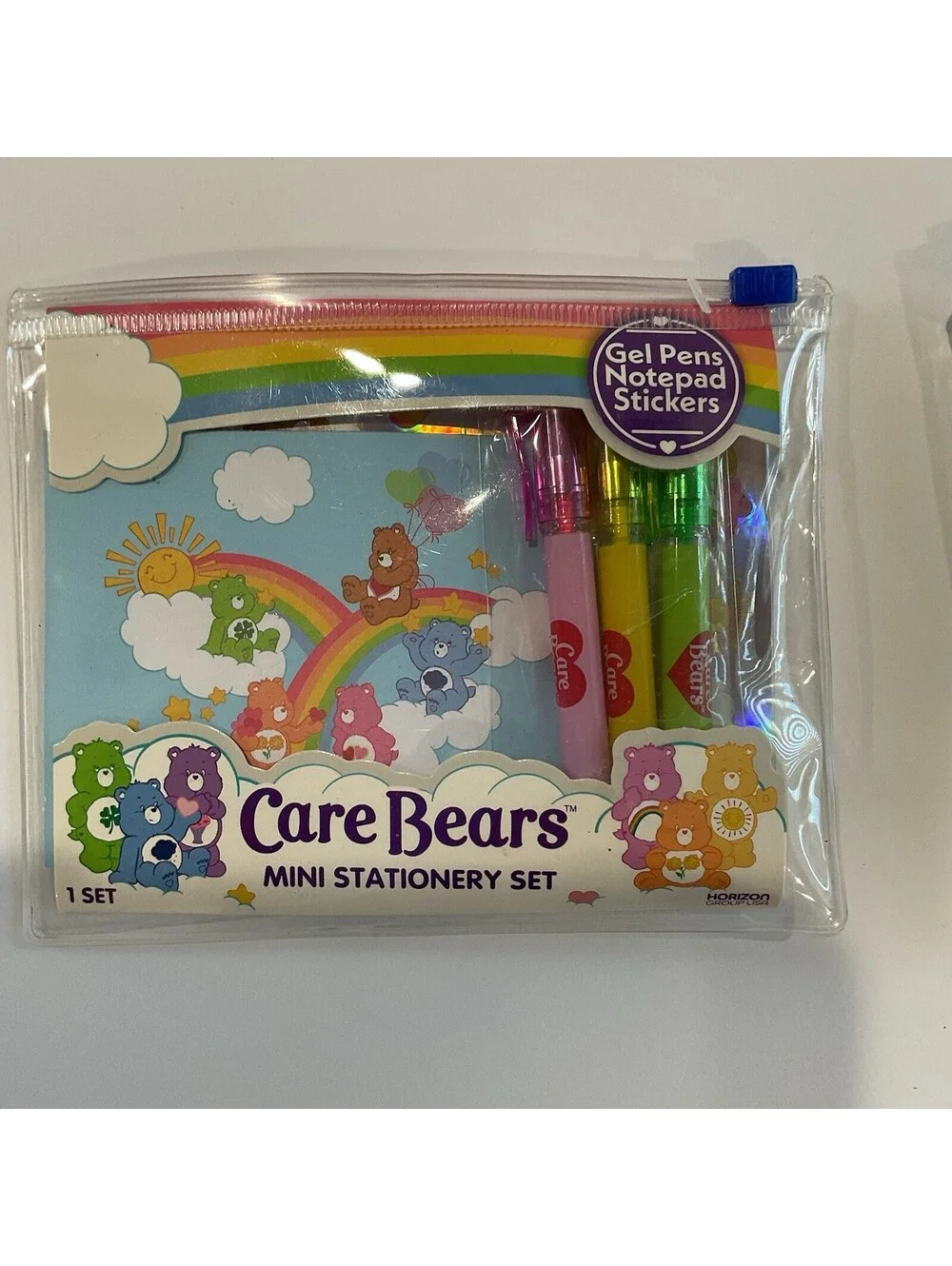 2 New Care Bears mini stationary sets gel pens notepads & stickers